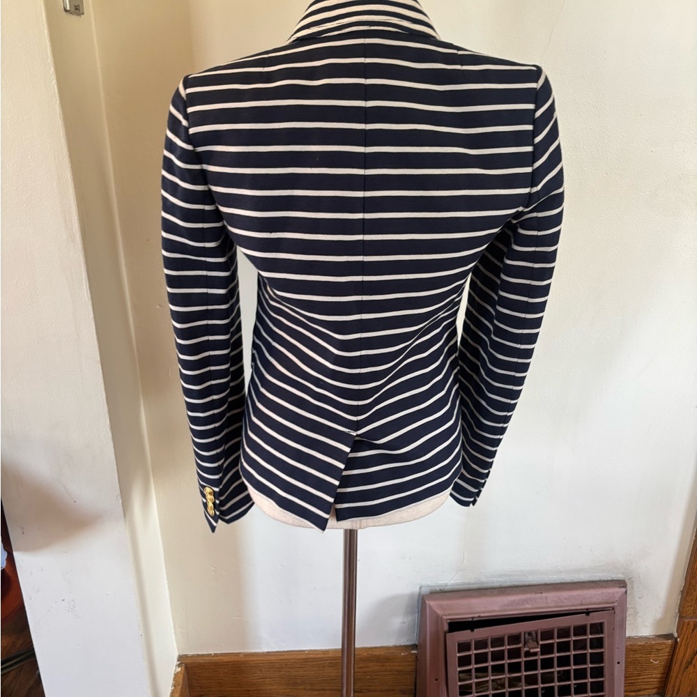 J. Crew Schoolboy Blazer Nautical Mixed Stripe Button Down Anchor size 4 39921 - Picture 6 of 6